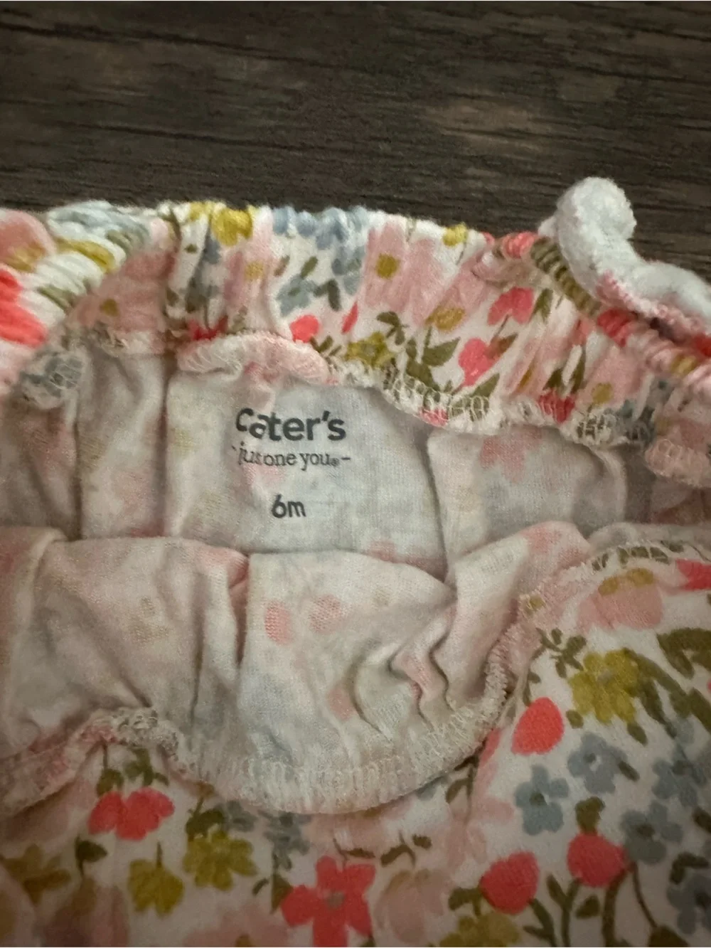 Carter's Sage Green Waffle Romper + Cream Floral Romper